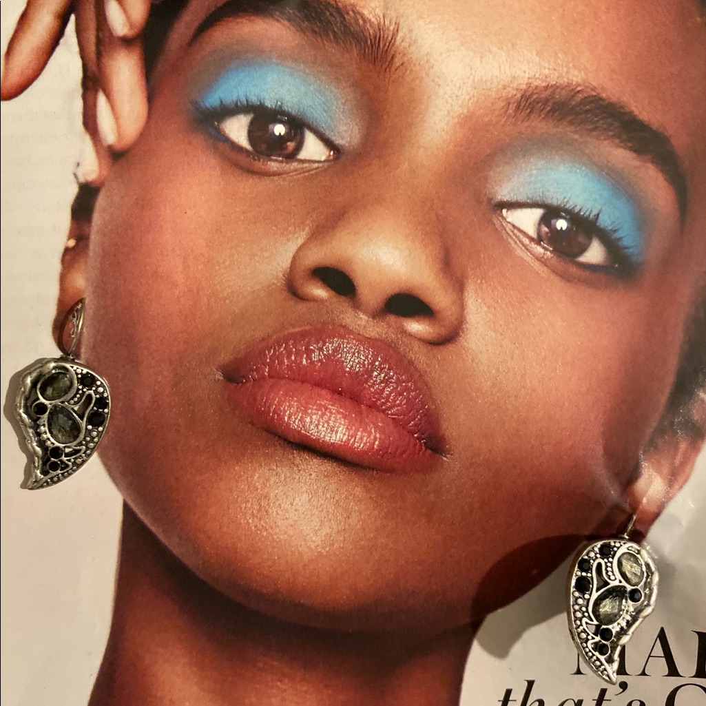 Jeweled Landau Dangle Earrings Mat Silver